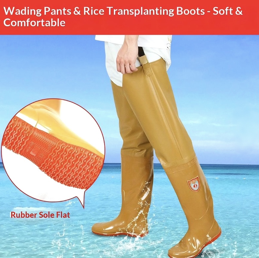 wading‑pants‑rice‑transplanting‑boots‑soft‑comfortable‑flat‑rubber‑sole‑waterproof‑farm‑boots