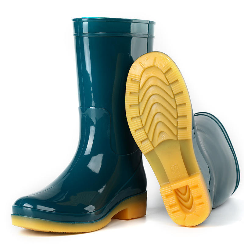PVC Round-Toe Women's Rain Boots